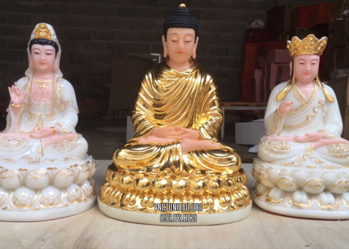 tượng ta bà tam thánh dát vàng đẹp