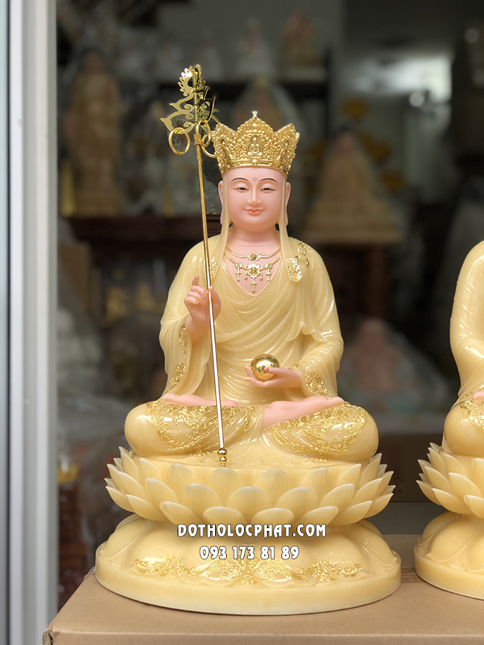 Tượng Ta Bà Tam Thánh Vàng Thạch Anh Đế Hoa Sen Nở Cao 40cm TBTT-004 Tượng Ta Bà Tam Thánh Vàng Thạch Anh Đế Hoa Sen Nở Cao 40cm TBTT-004