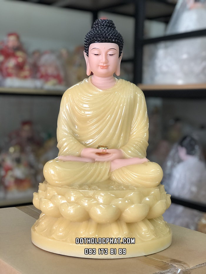 Tượng Phật Thích Ca Vàng Thạch Anh Đế Sen Tròn TCTT-030 Tượng Phật Thích Ca Vàng Thạch Anh Đế Sen Tròn TCTT-030