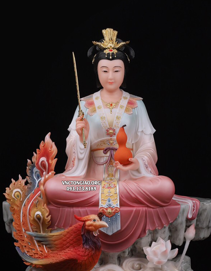 tượng Mẹ Cửu Thiên Huyền Nữ Bằng Bột Đá Vẽ Gấm Đẹp