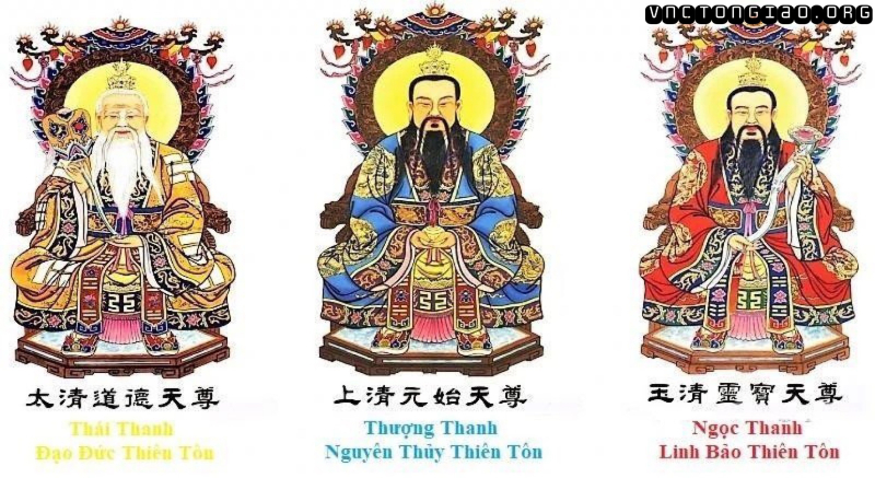 Ba vị Tam Thanh Đạo Tổ là Nguyên Thủy Thiên Tôn, Thái Thượng Lão Quân và Linh Bảo Thiên Tôn