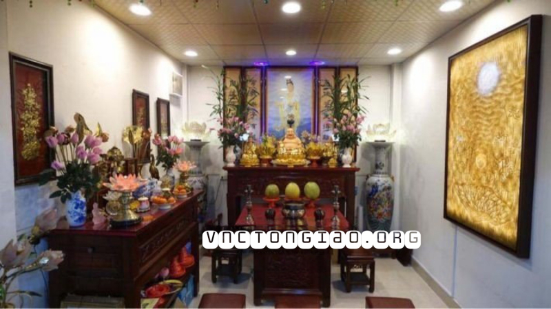 Vị trí bày trí bàn thờ Phật và gia tiên cho phòng thờ nhỏ